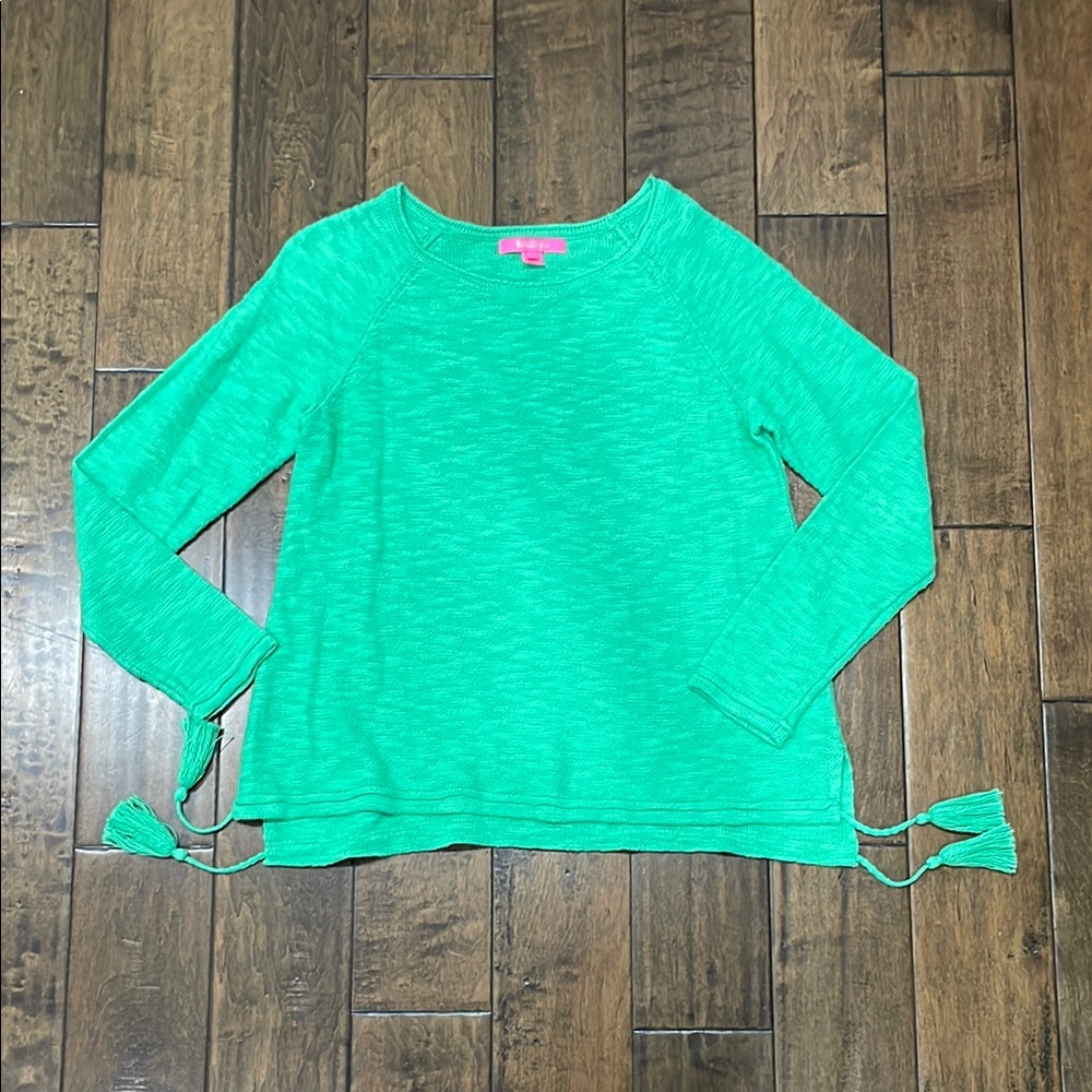 Lilly Pulitzer Green Crew Neck Sweater Relaxed Fit